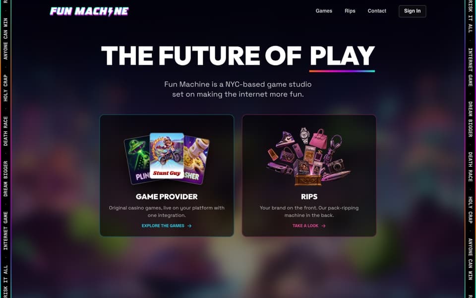 Fun Machine website