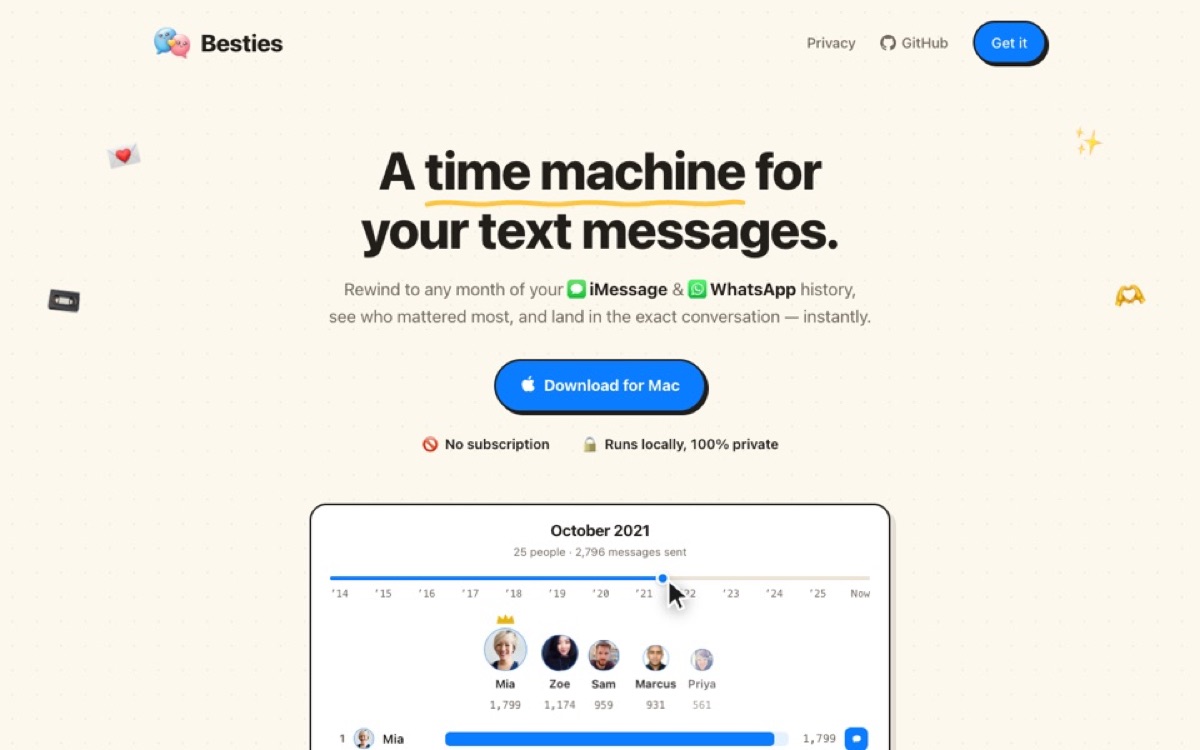 Besties app screenshot